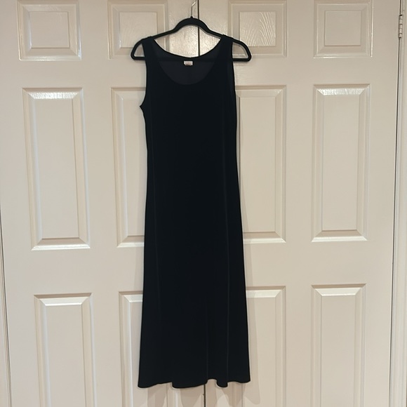 Deep Navy Velvet Long Tank Dress with Bolero Jacket - Picture 2 of 6
